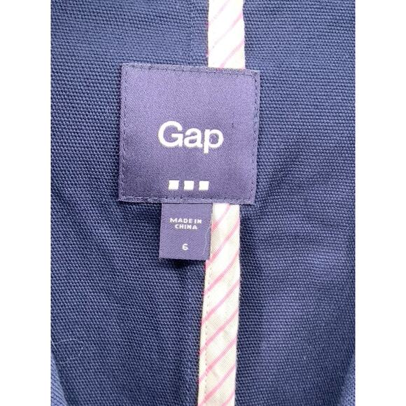 GAP Women's Navy Two Button Notch Collar Long Sleeve Academy Blazer SZ 6 - Picture 9 of 9
